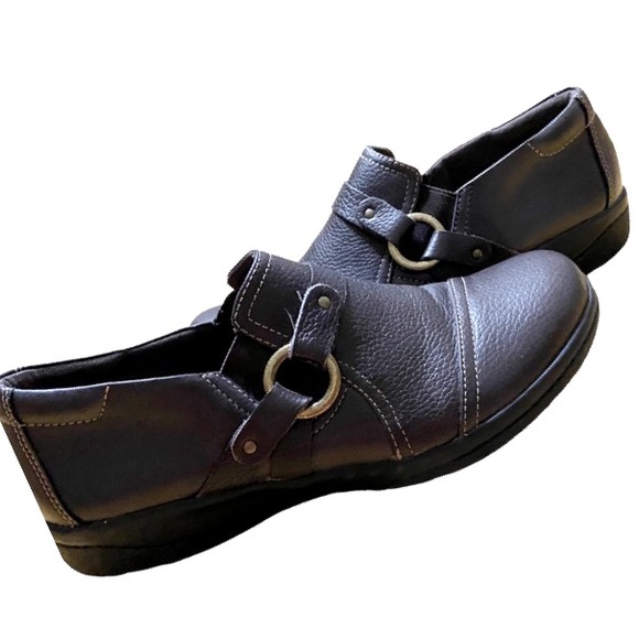 CLARKS Cheyn Fame Leather Slip On Women’s Size 8 - Picture 5 of 9